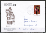 Bund 924 als portoger. EF mit 70 Pf EZM aus Jugendstil-Block 14 auf Auslands-Brief bis 20g mit SST von 1978 nach sterreich, kein Laufnachweis