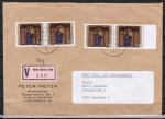 Bund 1018 als portoger. MeF mit 4x 110 Pf Hildegard von Bingen auf Inlands-Wertbrief 50-100g von 1980, AnkStpl.