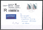 Bund 2313 als portoger. MeF mit 2x 1,80 � SWK aus Bogen auf �bersee-Luftpost-Einschreibe-Brief bis 20g von 2004-2005 nach China/AnkStpl.