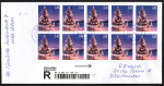 Bund 3039 als portoger. MeF mit 10x 58 Cent Weihnachtsmotiv 2013 auf Langformat-Inlands-Einschreibe-Rckschein-Brief bis 20g von 2025-2026, codiert
