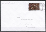 Bund 1029 als portoger. EF mit 90 Pf Paul Klee auf Auslands-Drucksache 20-50g von 1984 nach Griechenland, AnkStpl.