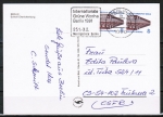Berlin 816 als portoger. MeF mit 2x 40 Pf SWK aus Rolle auf Auslands-Postkarte von 1990 in die CSSR