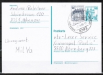 Bund 913 als portoger. MiF mit 10 Pf B+S - Serie Letterset (aus Rolle) als Zusatz auf 50 Pf B+S GA-Postkarte von 1987-1993