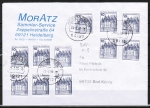 Bund 913 u.g. als portoger. MeF mit 11x 10 Pf B+S unten geschnitten im Buchdruck auf Inlands-Brief bis 20g von 1998