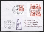Bund 995 als portoger. MeF mit 5x 20 Pf B+S - Serie aus Bogen auf Inlands-Brief "20-50g?" mit ESST von 1979, Retour-Brief poste restante, codiert