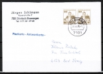 Bund 914 als portoger. MeF mit 2x 30 Pf B+S - Serie aus Bogen als waagrechtes Bogen-Paar auf Inlands-Postkarte von 1982-1993