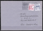 Bund 916 o.g. als portoger. MiF mit roter 50 Pf B+S - Marke oben geschnitten aus MH + 10 Pf o.g. auf Inlands-Brief bis 20g von 1979-1982