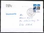 Bund 1100 als portoger. EF mit 110 Pf Antarktis auf Inlands-Drucksache-Streifband 50-100g von 1982-1989
