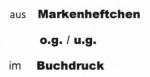 Marken aus Markenheftchen oben / unten geschnitten - im Buchdruck