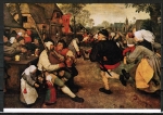 10 gleiche Ansichtskarten von Pieter Brueghel (ca. 1530-1569) - "Bauerntanz"