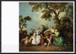 Ansichtskarte von Nicolas Lancret (1690-1743) - "Der Vogelkäfig"