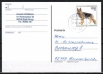 Bund 1799 als portoger. EF mit 100 Pf Jugend 1995 / Schäferhund auf Inlands-Postkarte vom Oktober 1997, codiert