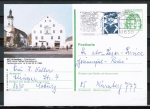 Bund 1347 als portoger. MiF mit 10 Pf SWK aus Rolle auf 50 Pf Ganzsachen-Bildpostkarte von 1988