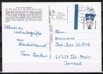Bund 1374 als portoger. EF mit 70 Pf SWK Nofretete aus Bogen als Eckrand-Marke links oben auf Ausl.-Postkarte nach Israel