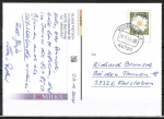 Bund 2451 als Ganzsachen-Postkarte mit eingedruckter Marke 45 Cent Blumen / Margerite, sogen. "Milka-Karte" als Inl.-Pk von 2014/2015, codiert