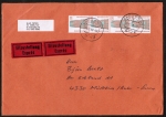 Bund 1375 als portoger. MeF mit 4x 120 Pf SWK aus Rolle auf Inl.-Eilbrief 20-50g von 1988/1989, Eil-Stpl., 14x20 cm
