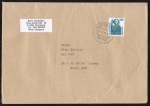 Bund 1381 als portoger. EF mit 280 Pf SWK aus Rolle auf Ausl.-Brief 50-100g von 1991 in die UdSSR, AnkStpl. 14x20 cm