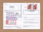 Bund 1562 als portoger. MeF mit 2x 400 Pf SWK aus Rolle auf Inl.-Einschreib-Pckchen-Adresse von April-Juni 1993
