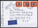 Bund 658 als portoger. MeF mit 3x 30 Pf Reichsgründung auf Luftpost-Brief 5-10g vom April 1971 in die USA