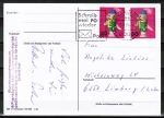 Bund 707 als portoger. MeF mit 2x 30 Pf Wohlfahrt 1971 auf Inlands-Postkarte von 1984