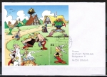 Bund 3177 als portoger. EF mit 62 Cent EZM / Blockteil mit "Asterix" aus Asterix-Block auf Inlands-Brief bis 20g von 2015, codiert
