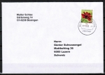 Bund 3189 als portoger. EF mit 70 Cent Kosmee aus Rolle auf B-Brief von ZAG Büsingen in die Schweiz von 2016-2019, codiert