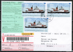 Bund 2230 als portoger.(!) MeF mit 3x 220 Pf / 1,12 � EZM aus Antarktis-Block auf Auslands-Wertbrief bis 20g von 2001 in die Schweiz, codiert