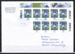 Bund 3315 als portoger. MeF mit 9x 20 Cent Hasengl�ckchen aus Bogen mit R�ndern auf "kleinem" Inlands-Brief �ber 50g von 2025-2026, codiert, B6-Format