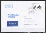 Berlin 696 als portoger. EF mit 80 Pf Jugend 1983 auf Luftpost-Drucksache bis 20g von 1986 in die USA, rs. US-Code-Stempelchen