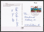 Berlin 838 als portoger. EF mit 60 Pf Jugend 1989 auf Postkarte von 1989-1991 von Berlin ins Bundesgebiet