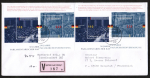 Bund 1986-1987 als portoger. Block-MeF mit 2x Block Parl. Rat / Paulskirche auf Europa-Wertbrief bis 20g von 1998/1999 nach Frankreich, AnkStpl.