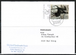 Bund 987 als portoger. EF mit 70 Pf Max Liebermann auf Briefdrucksache-Postkarten-Klappkarte von 1983