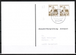 Bund 914 LS u.g. als portoger. MeF mit 2x 30 Pf B+S unten geschnitten aus dem Letterset-MH auf Sammel-Anschriftenprüfungs-Postkarte von 1993-2002