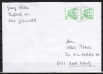 Bund 1038 o.g./u.g. als portoger. EF mit grüner 50 Pf B+S - Marke als oben/unten geschn. Paar aus MH/Bdr. auf Inlands-Brief 20-50g von 1980-1982