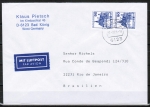 Bund 997 als portoger. MeF mit 2x 90 Pf B+S - Serie aus Rolle auf Luftpost-Brief 5-10g von 1982-1989 nach Brasilien