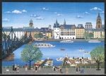 Ansichtskarte von Felizitas Kastner - "Frankfurt/Main - Mainufer am Eisernen Steg" (1978)