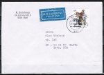 Bund 1504 als portoger. EF mit 60 Pf Jan von Werth auf VGO-Luftpost-Brief bis 20g vom März 1991 in die UdSSR, AnkStpl.