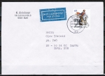 Bund 1504 als portoger. EF mit 60 Pf Jan von Werth auf VGO-Luftpost-Brief bis 20g vom Mrz 1991 in die UdSSR, AnkStpl.