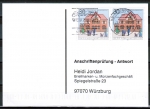 Bund 1563 als portoger. MeF mit 2x 30 Pf Wohlfahrt 1991 auf Sammel-Anschriftenprüfungs-Postkarte von 2000-2002, codiert