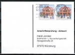 Bund 1563 als portoger. MeF mit 2x 30 Pf Wohlfahrt 1991 auf Sammel-Anschriftenprfungs-Postkarte von 2000-2002, codiert