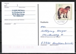 Bund 1920 als portoger. EF mit 80 Pf Jugend 1997 / Kaltblut auf Inlands-Postkarte vom Juni bis August 1997, codiert