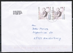 Bund 1962 als portoger. MeF mit 2x 110 Pf Heinrich Heine auf Inlands-Kompakt-Brief 20-50g von 1999, codiert