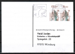 Bund 1339 als portoger. MeF mit 2x 30 Pf SWK aus Bogen als OR-Paar auf Sammel-Anschriftenprüfungs-Postkarte von 1993-2002