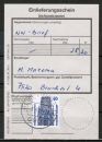 Bund 1340 als portoger. EF mit 50 Pf SWK aus Rolle auf Einlieferungs-Bescheinigung für Nachnahme-Brief von 1987-1989