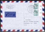 Bund 1342 als portoger. MeF mit 2x 80 Pf SWK aus Bogen mit Form-Nr. 2 auf Luftpost-Brief 5-10g von 1987-1989 in die USA, rs. Code