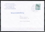 Bund 1533 als portoger. EF mit 80 Pf SWK geschnitten aus Skl.-MH auf Inl.-Warensendung bis 20g von 1993-2002, codiert