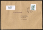 Bund 1342 als Ganzsachen-Ausschnitt aus 80 Pf SWK-"Recycling-Ganzsache" P 150 als portoger. EF auf Inl.-Bchersendung ber 100g von Mrz 1993 !!!