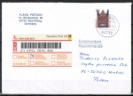 Bund 1938 als portoger. EF mit 510 Pf SWK aus Bogen mit Seitenrand auf Europa-Einschreibe-Brief bis 20g von 1997-2002 nach Polen, AnkStpl.