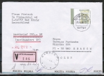 Bund 1691 als portoger. EF mit 700 Pf SWK aus Bogen mit Seitenrand auf Wertbrief n. Polen, amtlich geffnet, im Ersatz-Umschlag weitergeschickt !!!