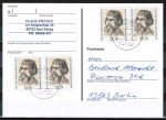 Bund 718 als portoger. MeF mit 4x 25 Pf Lucas Cranach auf Inlands-Postkarte von 1997-2002